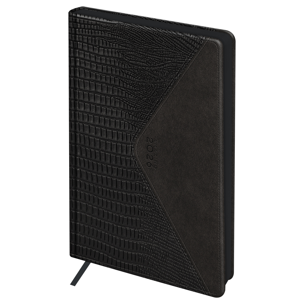 Ежедневник датированный 2026г., А5, 176л., твердый переплет, кожзам, BG "Reptile. Onyx", тёмно-корич