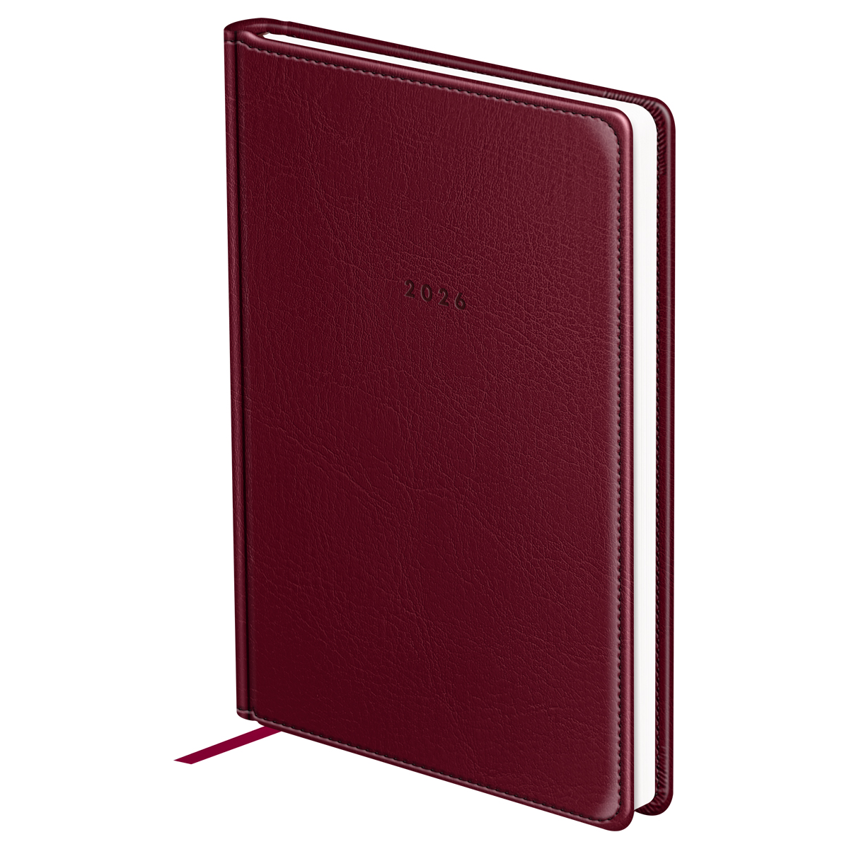 Ежедневник датированный 2026г., А5, 176л., твердый переплет, кожзам, BG "Nebraska. Dark red", красны