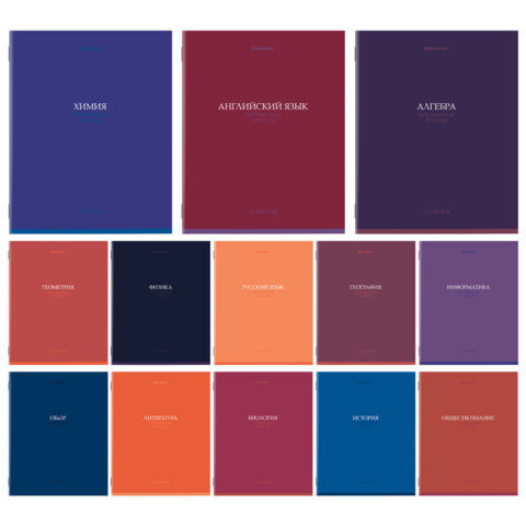 Тетради предметные, КОМПЛЕКТ 13 ПРЕДМЕТОВ, 36 л., обложка мелованная бумага, BRAUBERG, "КОЛОР", 4051