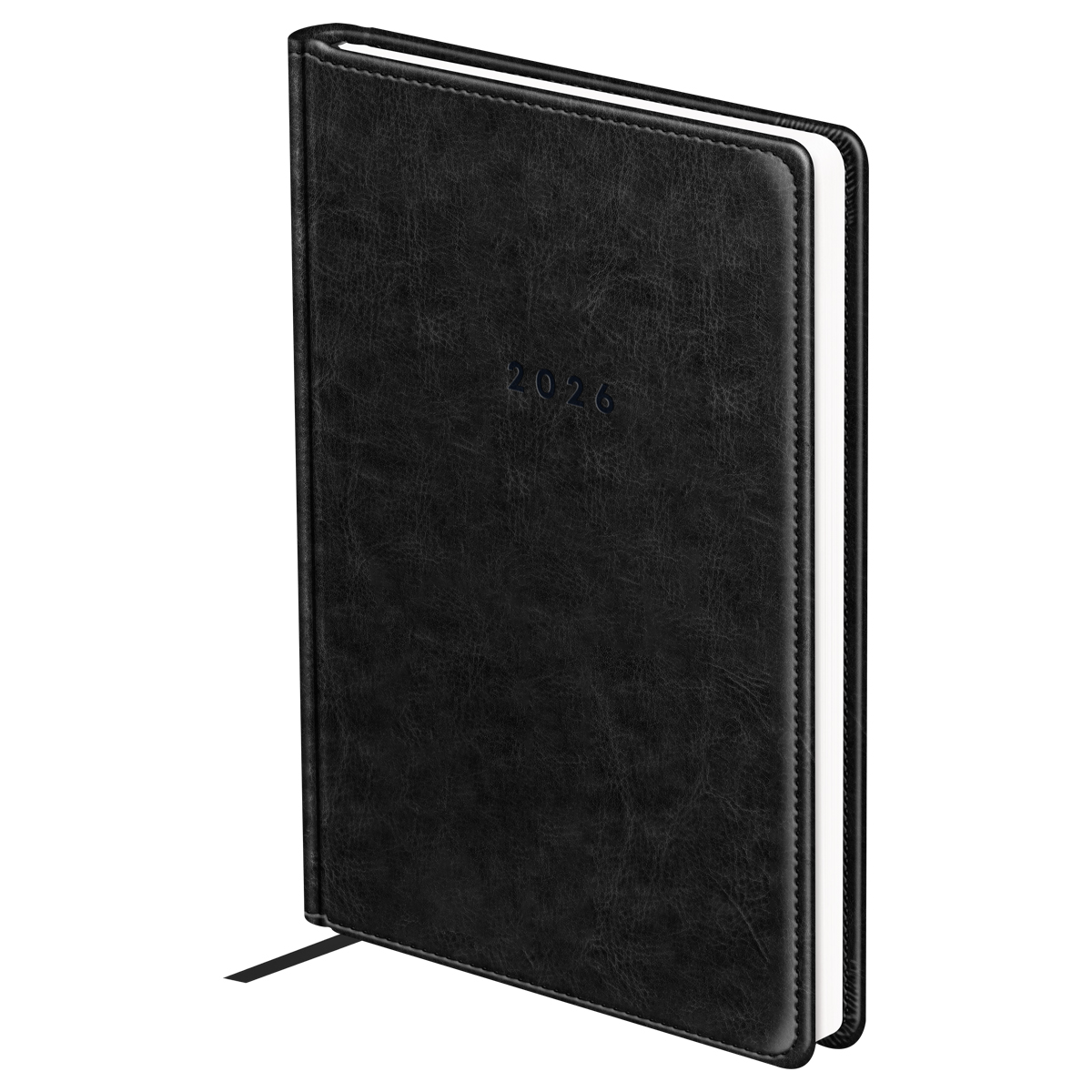 Ежедневник датированный 2026г., А6, 176л., твердый переплет, кожзам, BG "Nebraska. Black", черный