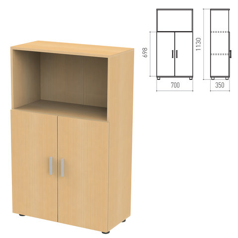 Шкаф полузакрытый "Канц", 700х350х1130 мм, цвет бук невский (КОМПЛЕКТ!)