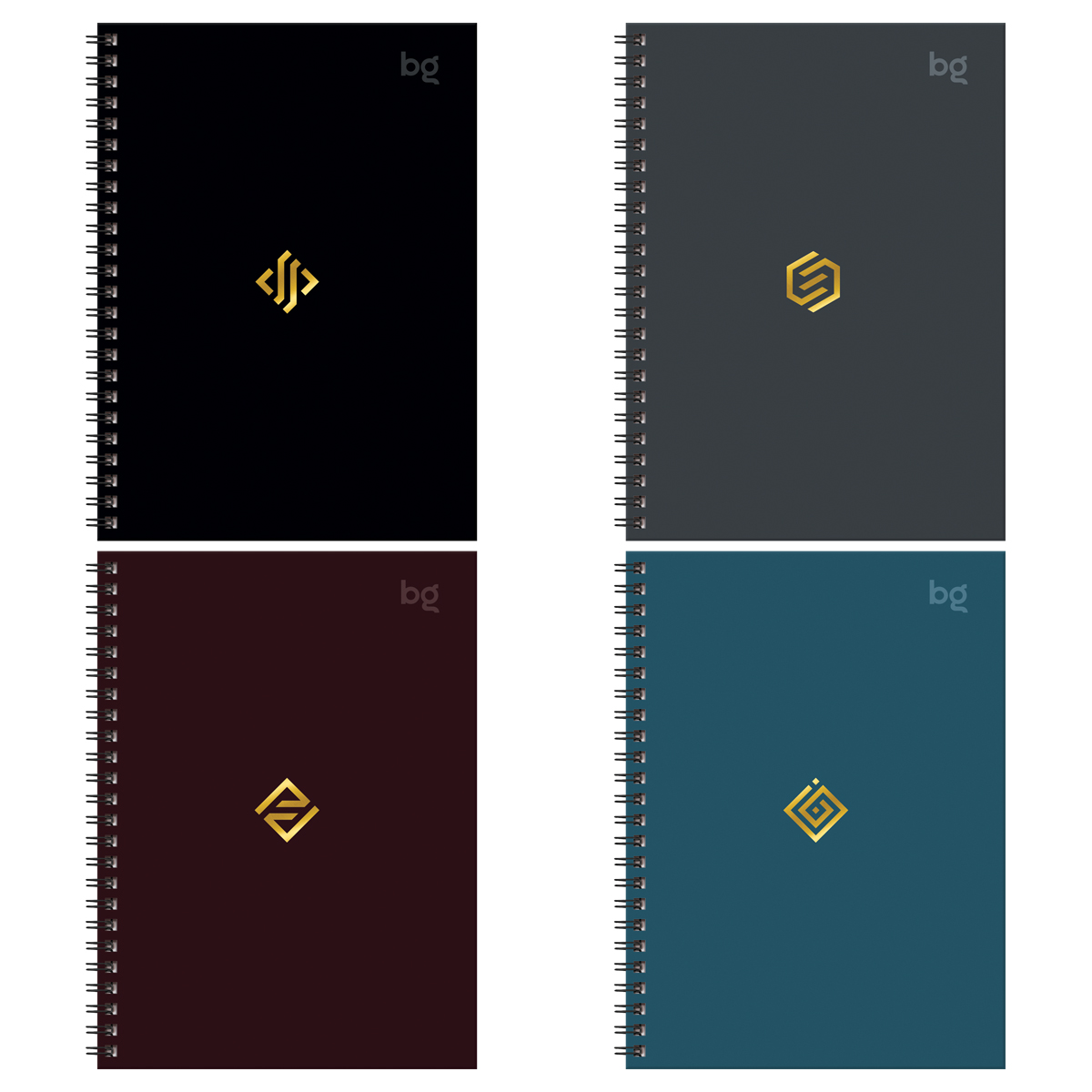 Записная книжка А6 120л., на гребне BG "Моноколор. Классика", матовая ламинация, тиснение фольгой, т