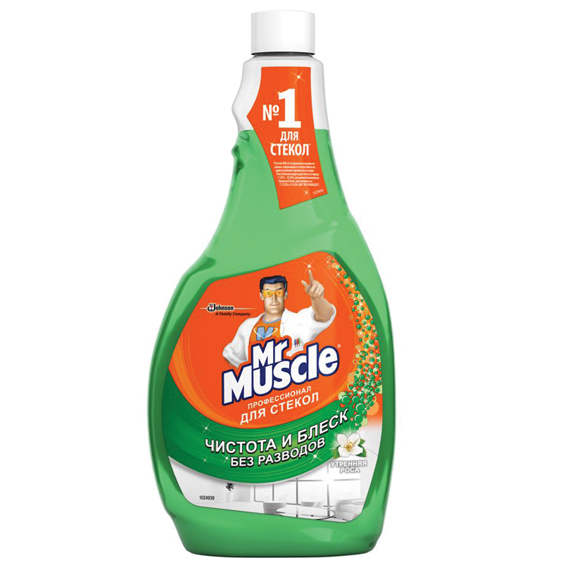 Средство для мытья стекол Mr.Muscle "Утренняя роса", 500мл, сменный флакон