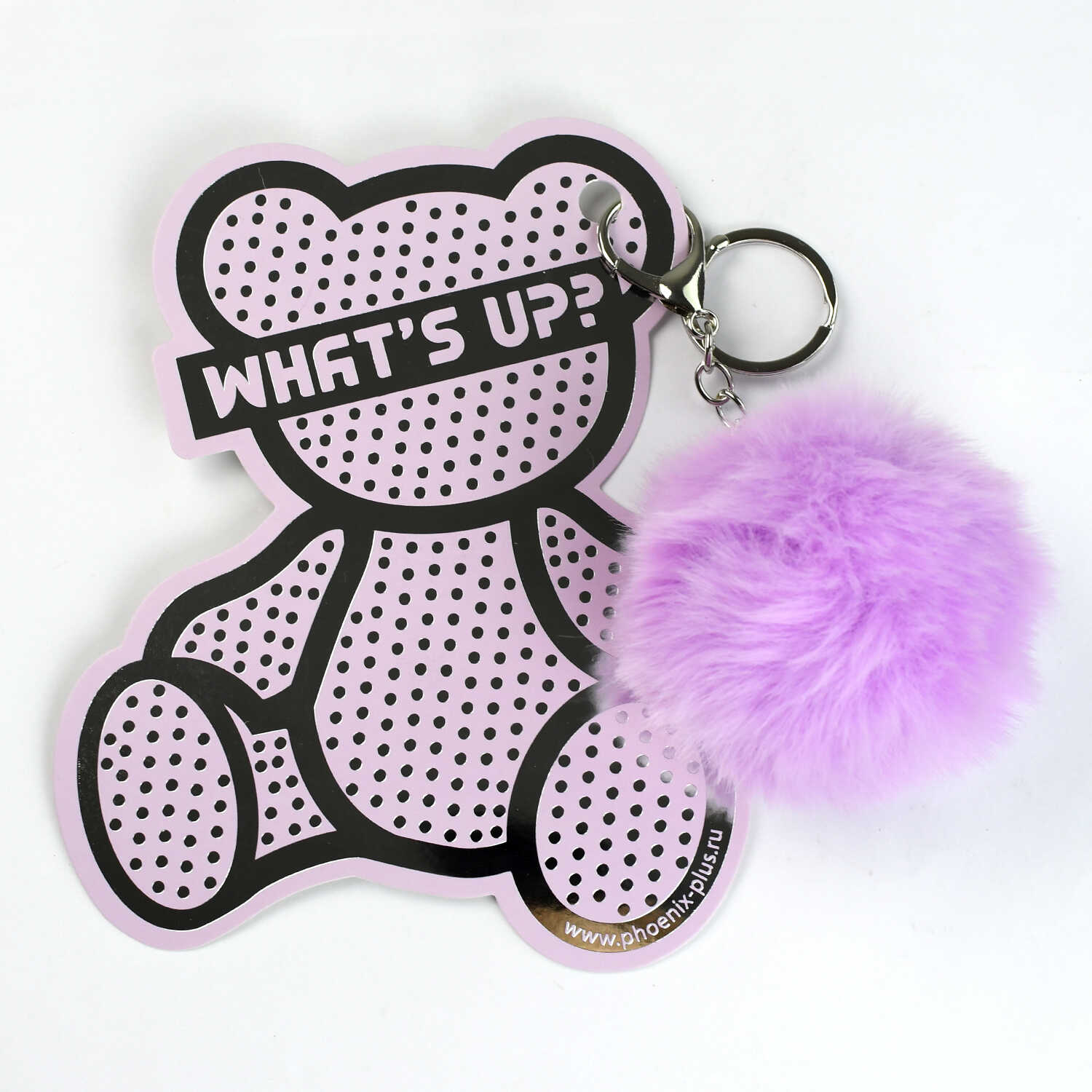 Брелок меховой Феникс+ "СЕРЕБРЯНЫЙ МИШКА"