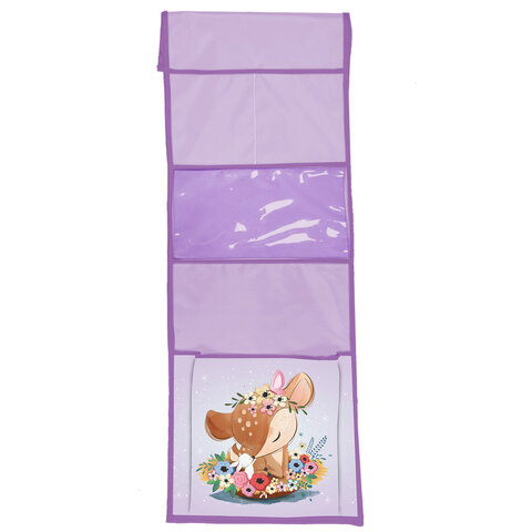 Кармашки-органайзер в шкафчик для детского сада ЮНЛАНДИЯ, увеличенный размер, 26х80 см, "Deer", 2710