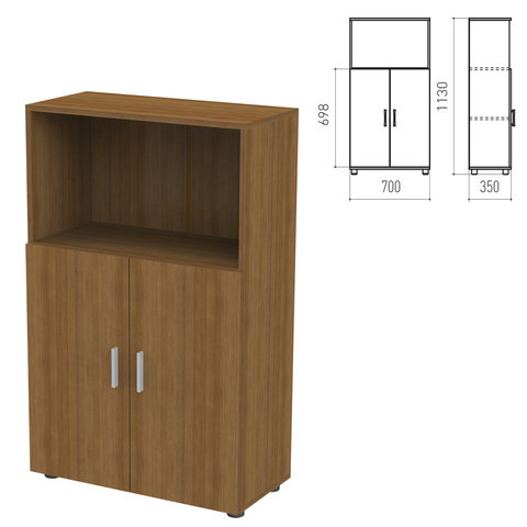 Шкаф полузакрытый "Канц", 700х350х1130 мм, цвет орех пирамидальный (КОМПЛЕКТ!)