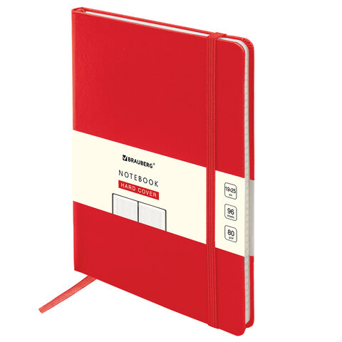 Блокнот БОЛЬШОЙ ФОРМАТ (180х250 мм) В5, BRAUBERG ULTRA, балакрон, 80 г/м2, 96 л., клетка, красный, 1