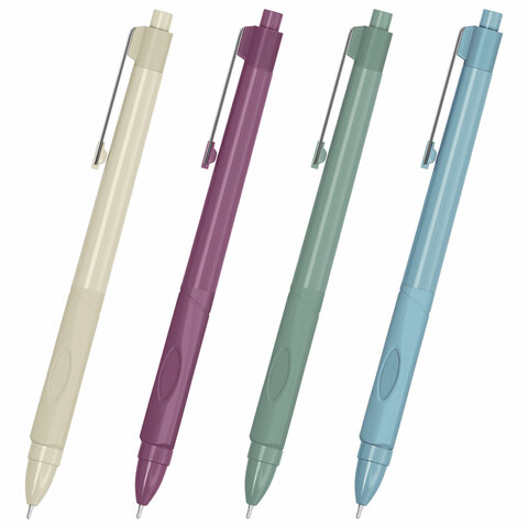 Ручка шариковая автоматическая с грипом BRAUBERG "COMFORT GRIP", СИНЯЯ, игольчатый наконечник 0,7 мм