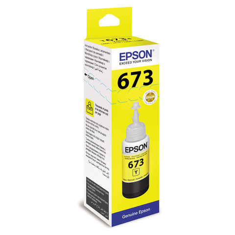 Чернила EPSON (C13T67344A) для СНПЧ Epson L800/L805/L810/L850/L1800, желтые, оригинальные