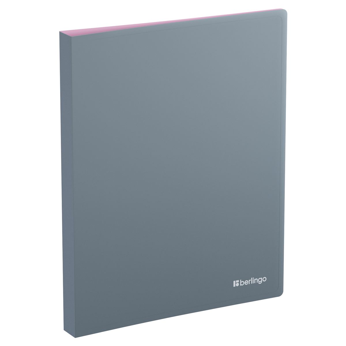 Папка с 40 вкладышами Berlingo "Soft Touch Pro", 24мм, 700мкм, с внутр. карманом, серая, внутр. лило