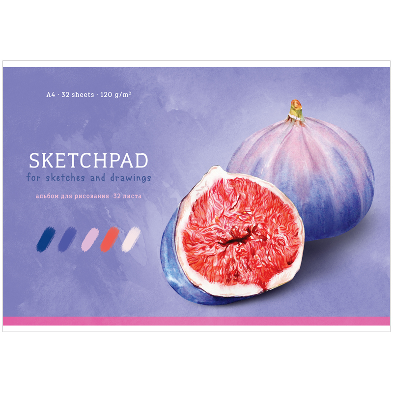 Альбом для рисования 32л., А4, на скрепке Greenwich Line "Still life. Figs", 120 г/м2