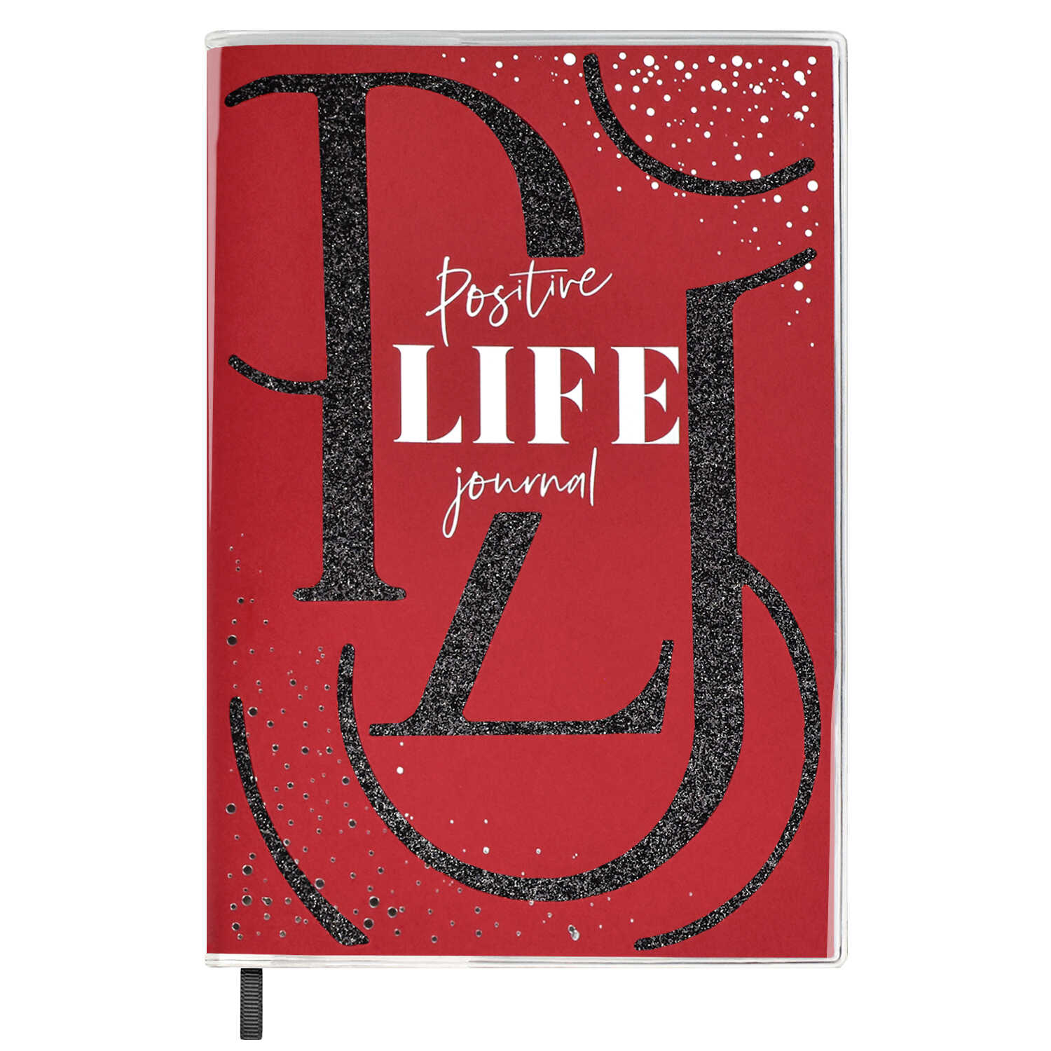 Записная книжка ESCALADA "Мысли позитивно" Прозрачный ПВХ красный А6+, 120 л., мягкий переплет