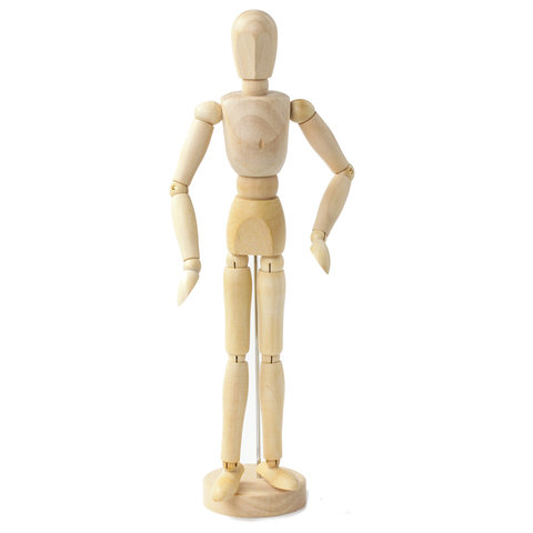Манекен человека художественный BRAUBERG ART "CLASSIC", мужской, дерево, высота 30 см, 191289