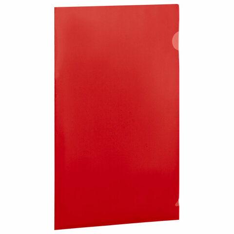 Папка-уголок жесткая непрозрачная А4 BRAUBERG UNIVERSAL, красная, 0,18 мм, 273058
