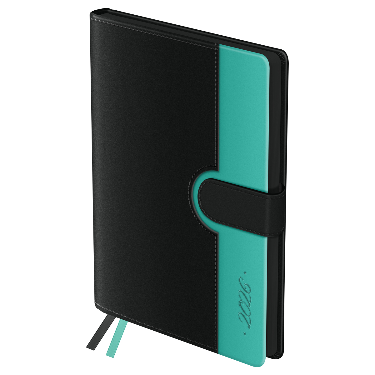 Ежедневник датированный 2026г., А5, 176л., твердый переплет, кожзам, BG "Glace. Teal", бирюзовый, цв