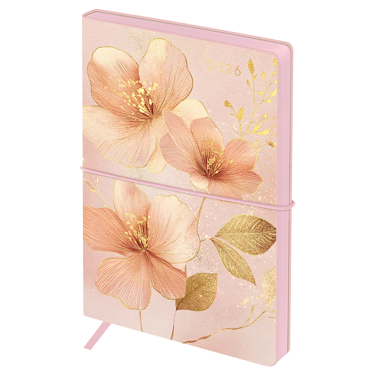 Ежедневник датированный 2026г., А6+, 176л., мягкий переплет, кожзам, BG "Ornament", персиковый, отд.