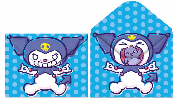 Папка-конверт на кнопке A4 Centrum "Куроми с медведем" 180 мкм